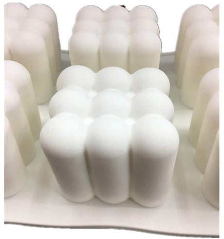 Silicon 6 Cavity 3D Cube Candle Mold