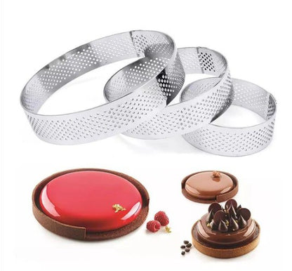 Perforated Round Tart Ring 3pc set