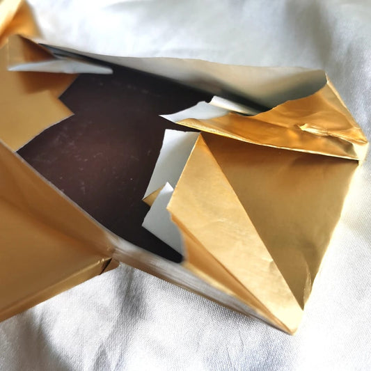 Flat Matt Gold Paper Backed Aluminium Foil Chocolate Wrapping Paper Large Chocolate