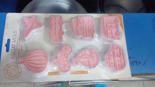 Transport Theme Impression Fondant & Cookie Cutter 8pcs Set