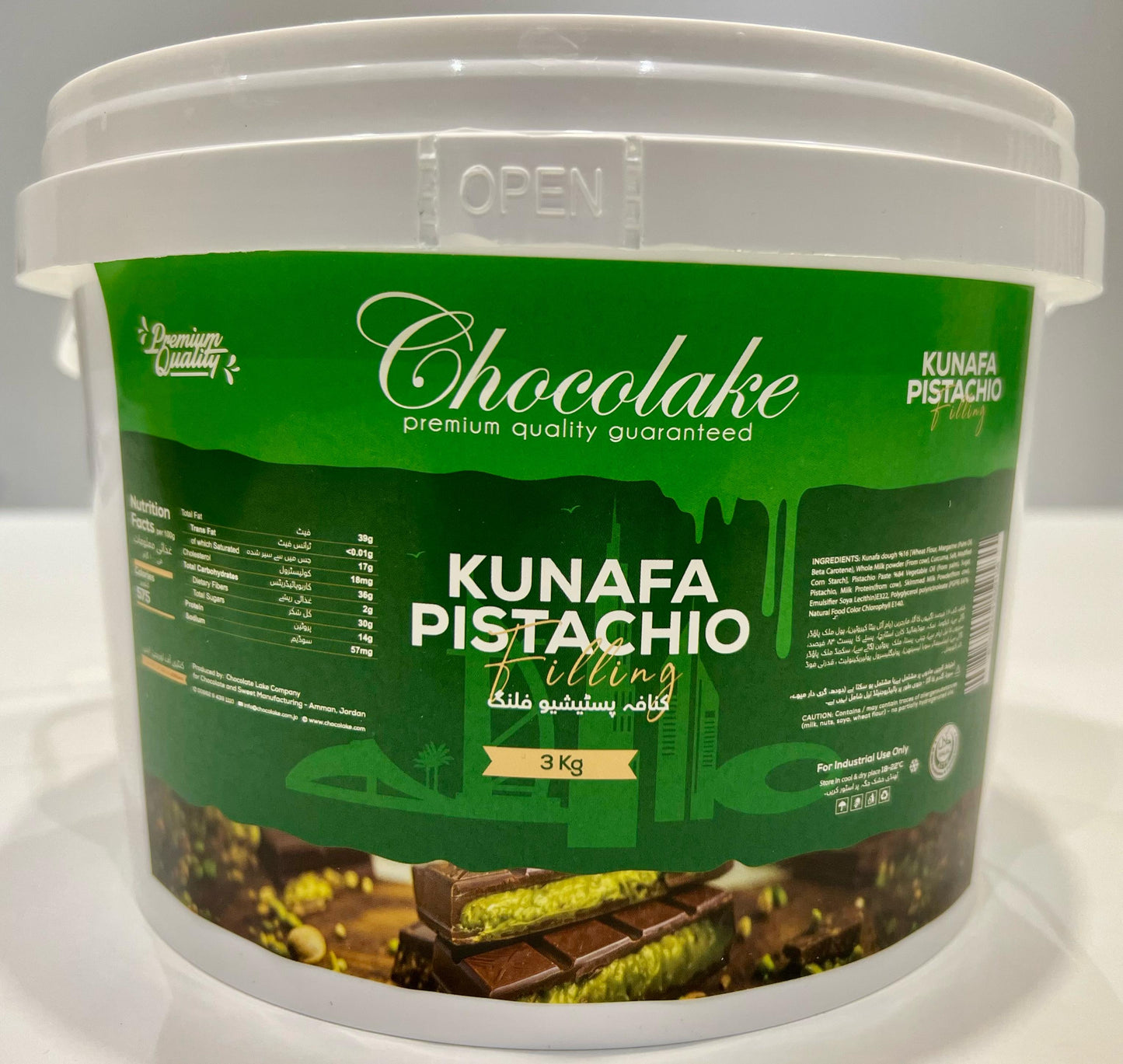 Chocolake Kunafa Pistachio Filling 3kg Bucket