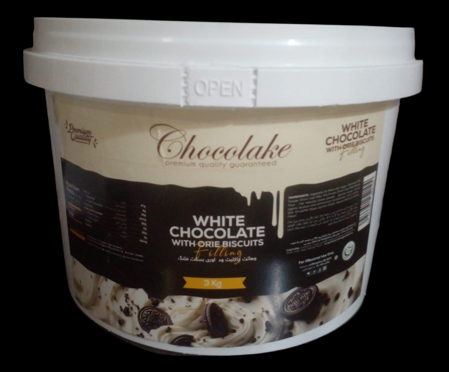 Chocolake White Chocolaye With Oreo Biscuit 3kg	Bucket