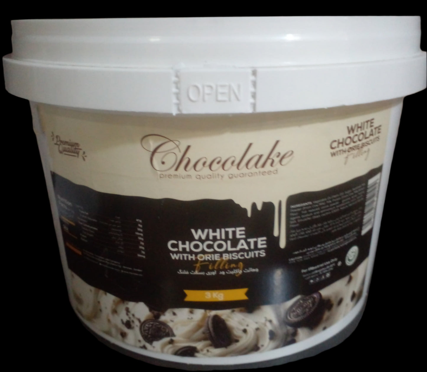 Chocolake White Chocolaye With Oreo Biscuit 3kg	Bucket