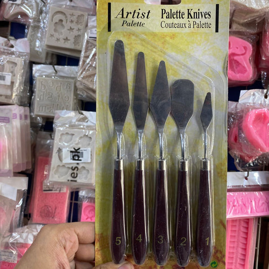 Angled Spatula Palette Knife  5pc  Set