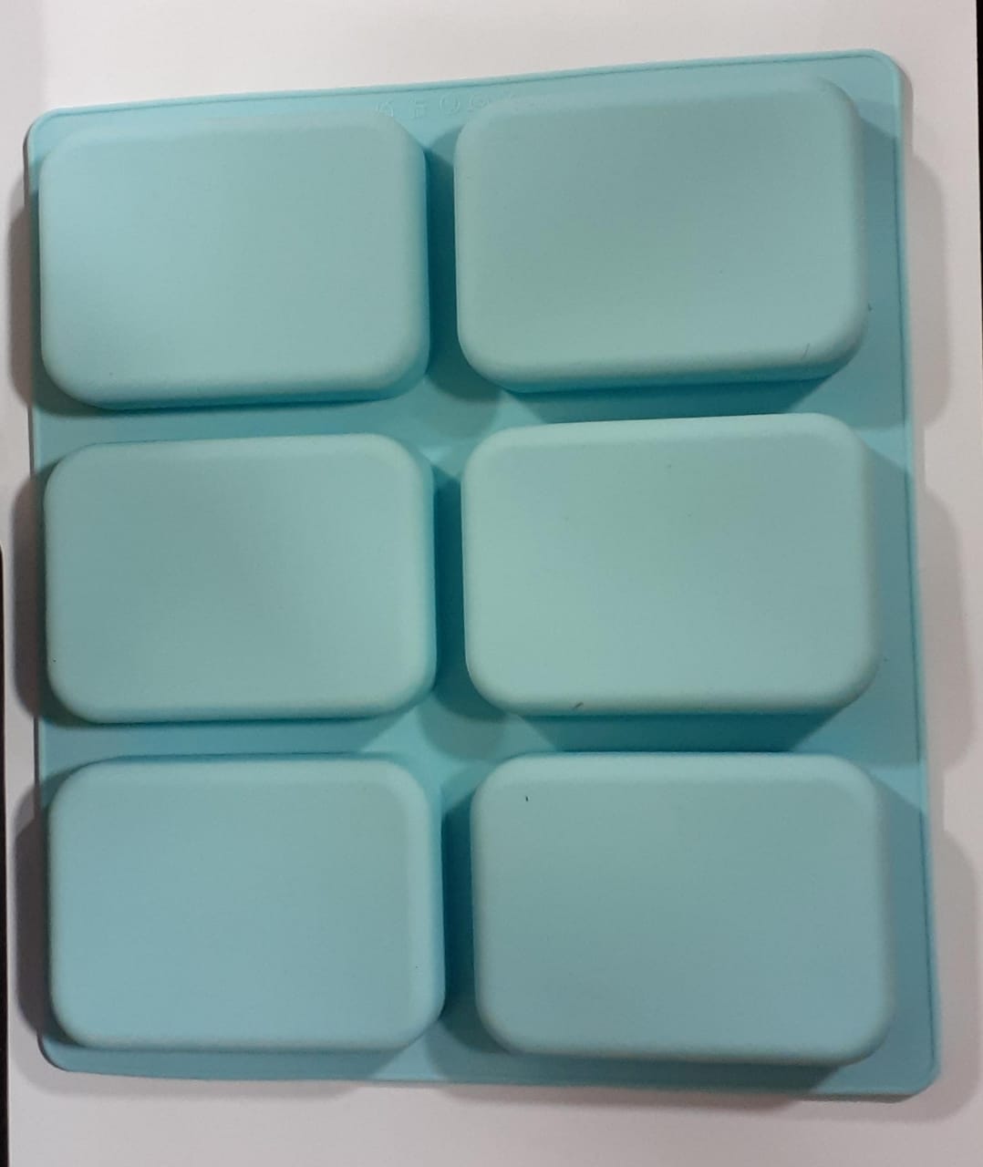 6 Cavity Curve Large Rectangle Silicone Soap Mold Tray