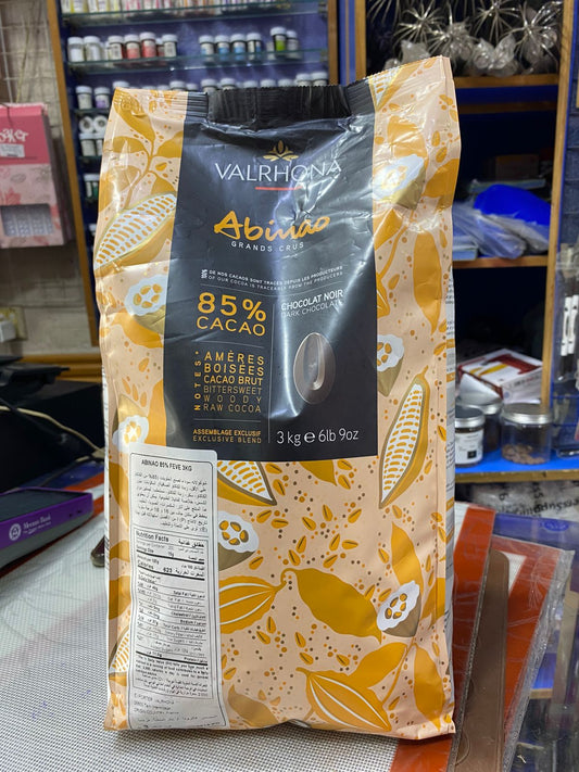 Valrhona Abinao 85% Dark Couverture  Chocolate Fèves 3kg Bag