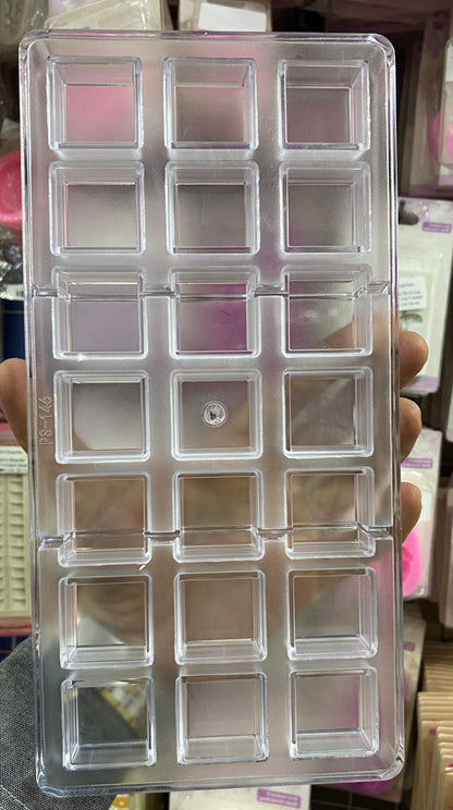 21 Cavity Plain Square Acrylic Chocolate Mold