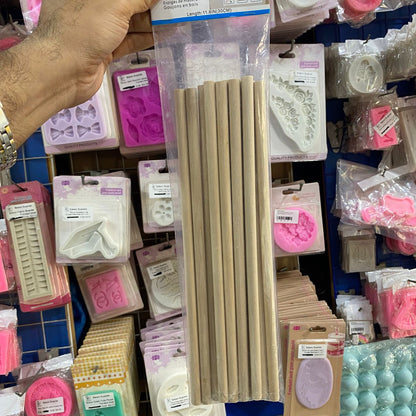 Wooden Cake Dowel Rods 30x1cm 12pcs Pack