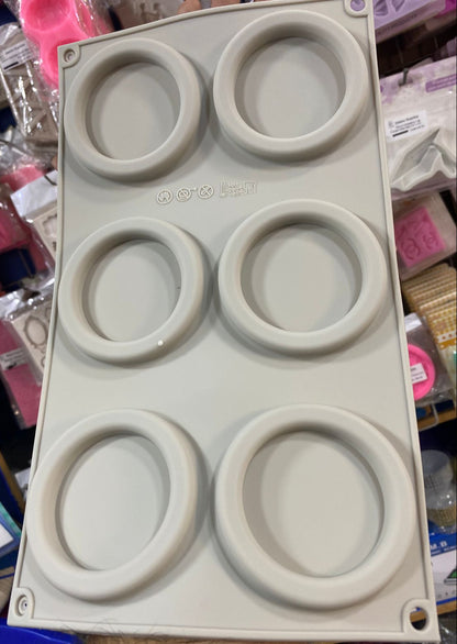 Silicon 6 Cavity Thin Bagel Mold