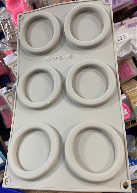 Silicon 6 Cavity Thin Bagel Mold