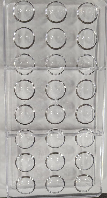 24 Cavity Small Semicircle Round Acrylic Chocolate Mold