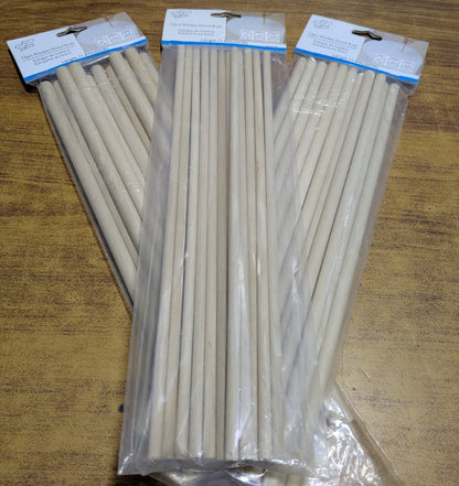 Wooden Cake Dowel Rods 30x0.6cm 12pcs Pack