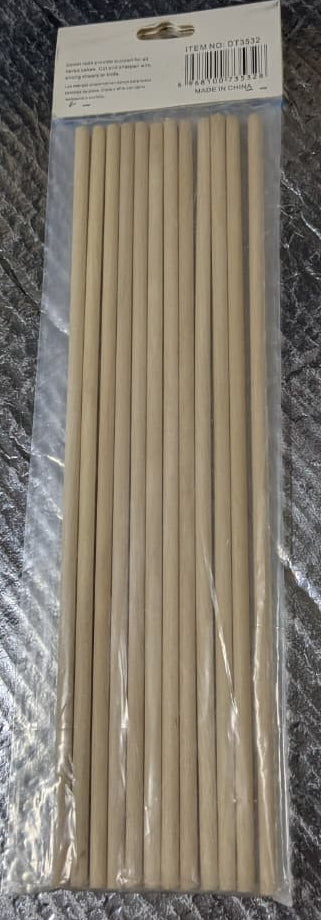 Wooden Cake Dowel Rods 30x0.6cm 12pcs Pack
