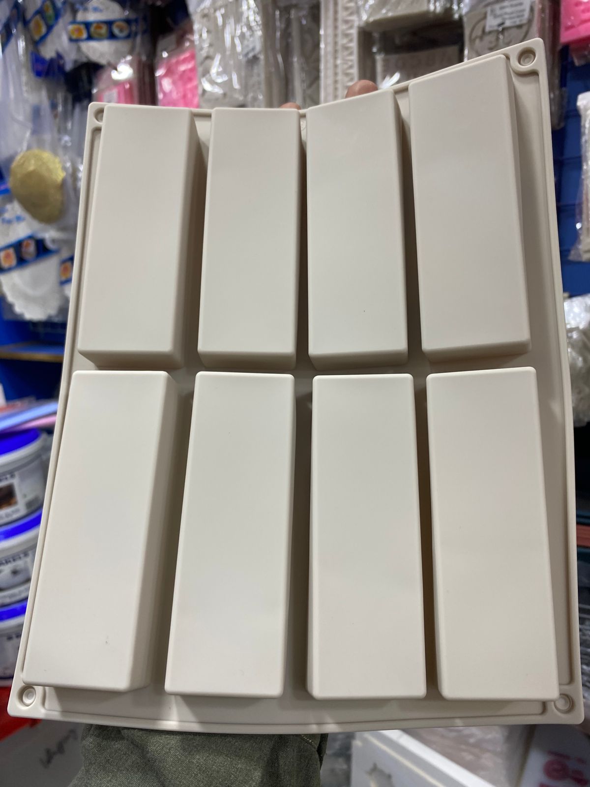Silicon 8 Cavity Rectangle Tray size 1.5 x 4.5 inch