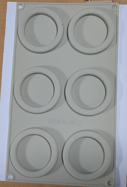 Silicon 6 Cavity Thin Bagel Mold