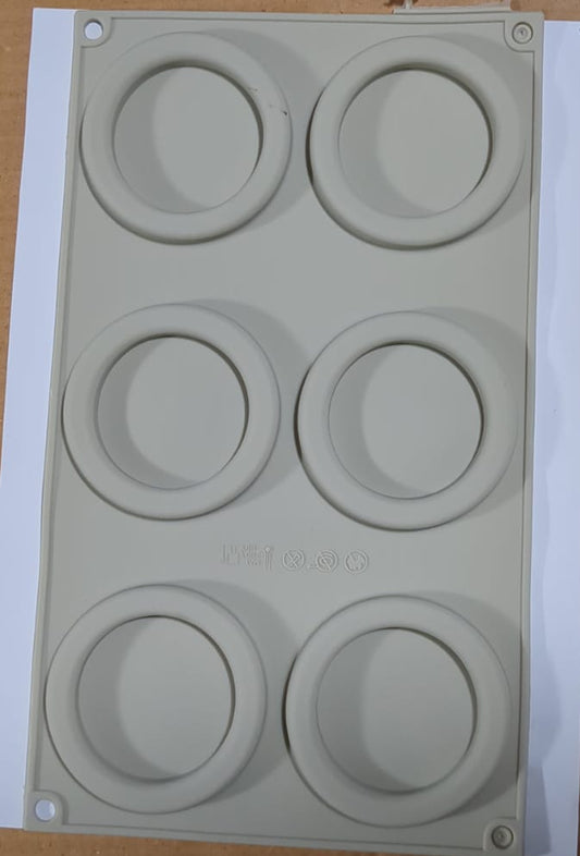 Silicon 6 Cavity Thin Bagel Mold