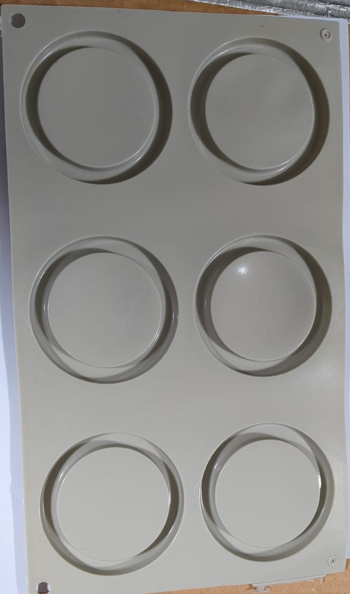 Silicon 6 Cavity Thin Bagel Mold