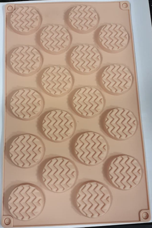 Silicon 18 Cavity Mini Wavy Disk Chocolate Mold