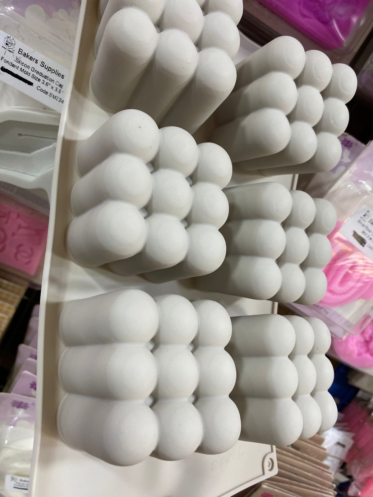 Silicon 6 Cavity 3D Cube Candle Mold