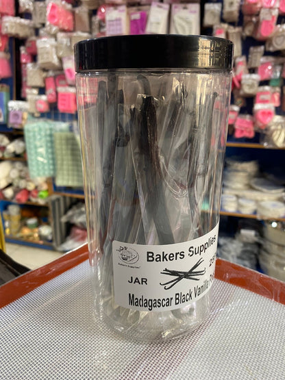 Madagascar Black Vanilla Pods 25pc Pack Jar