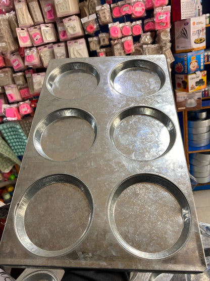 6 Cavity Buns Baking Tray 4.5 inches Dia