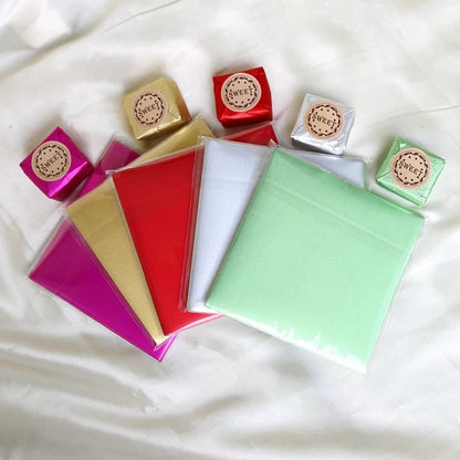 Diamond Paper Backed Aluminium Foil Chocolate Wrapping Paper Embossed 100pcs Pack