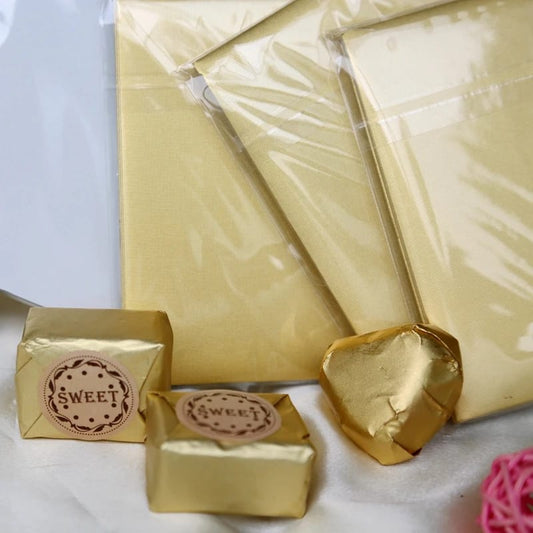 Diamond Paper Backed Aluminium Foil Chocolate Wrapping Paper Embossed 100pcs Pack