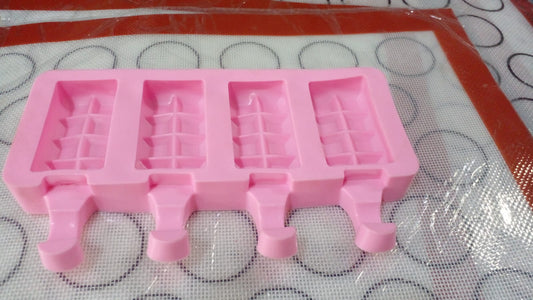 4 Cavity Mini Silicone Chanky Bar Popsicle Mold size 2.5 inch x 1.5 inch