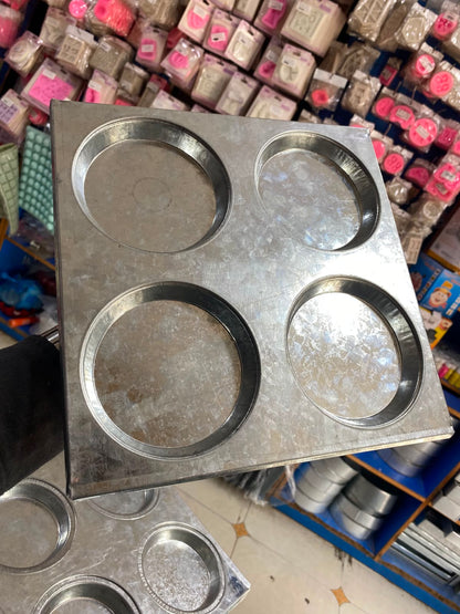4 Cavity Buns Baking Tray 4.5 inches Dia