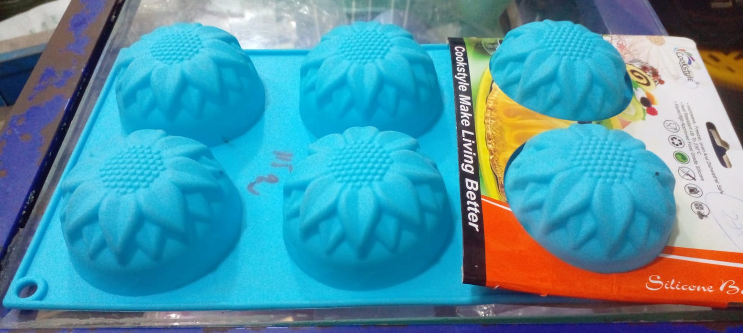 6 cavity Sunflower Shape Silicon Jelly and & Soap Mold