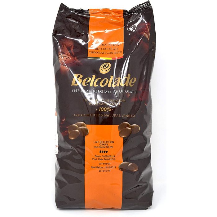 Belcolade Milk Chocolate 35.5% Buttons 5kg Bag