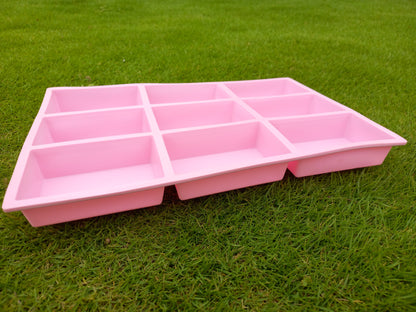 Rectangle Cake Silicon Mold Tray 9 Cavity size 11" x 7.5"