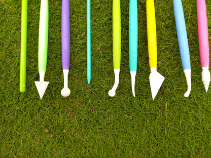 New Fondant Tools Set with Wheel Tool Multicolor 9pcs