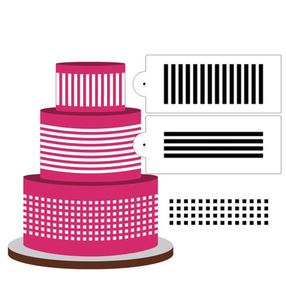 Stripes Cake Stencil Set of 3pcs