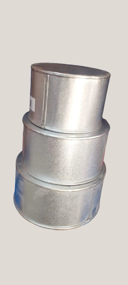 Round Cake Pan Silver GI (Double Height)