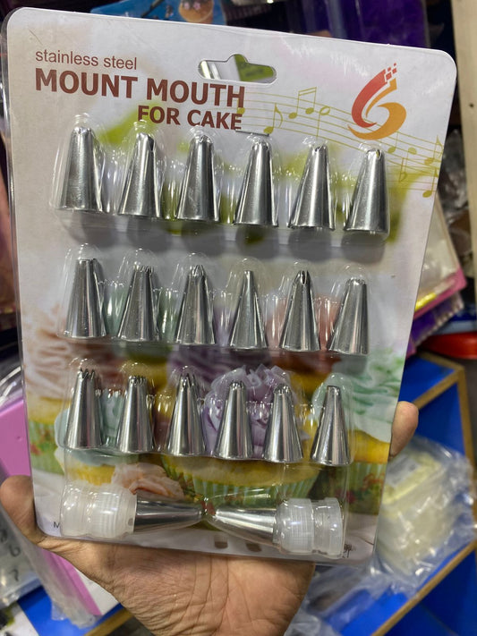 23 Icing Nozzle Set with Coupler With Piping Bag
