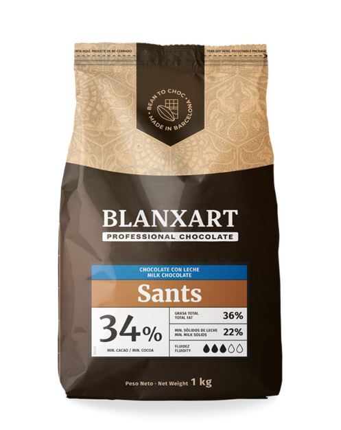 Blanxarat Milk Chocolate 34% Sants Spanish Chocolate 5kg Made in Spain