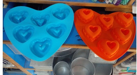 6 cavity Center Fill Heart Silicon Mold