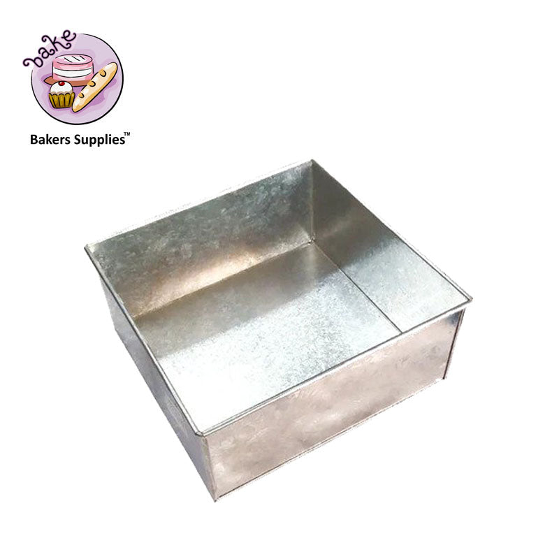 Square Cake Pan (Double Height) (Silver GI Material)