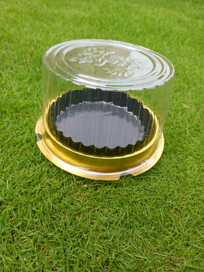 Golden Base Clear Cake Box Size 3" X 5" 6 piece