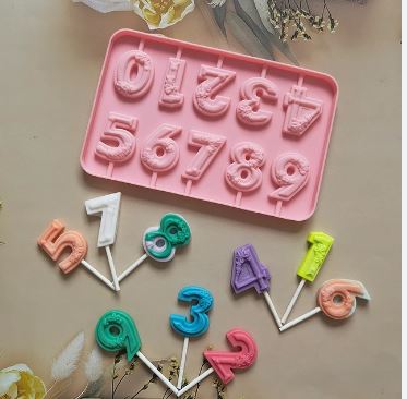 Silicon Number Lollipop Chocolate Mold