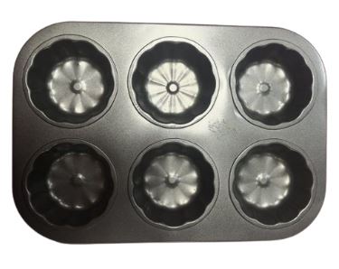 Non Stick Flower Cupcake Tray 6 Cavity
