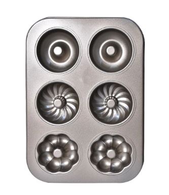 Non Stick Multi Shape Donut Tray 6 Cavity