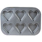 Non Stick Hearts Cupcake Tray 6 Cavity