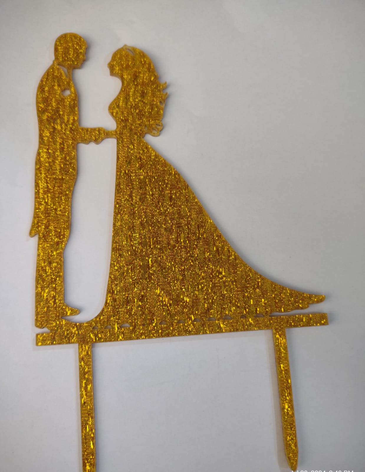 Acrylic Golden Couple Cake topper