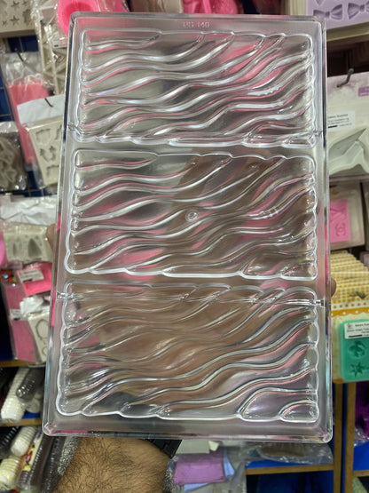 Acrylic Milky Wave Chocolate Bar Mold 3 Cavity