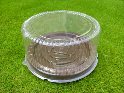 Brown Base Disposable Round Cake Clear Box