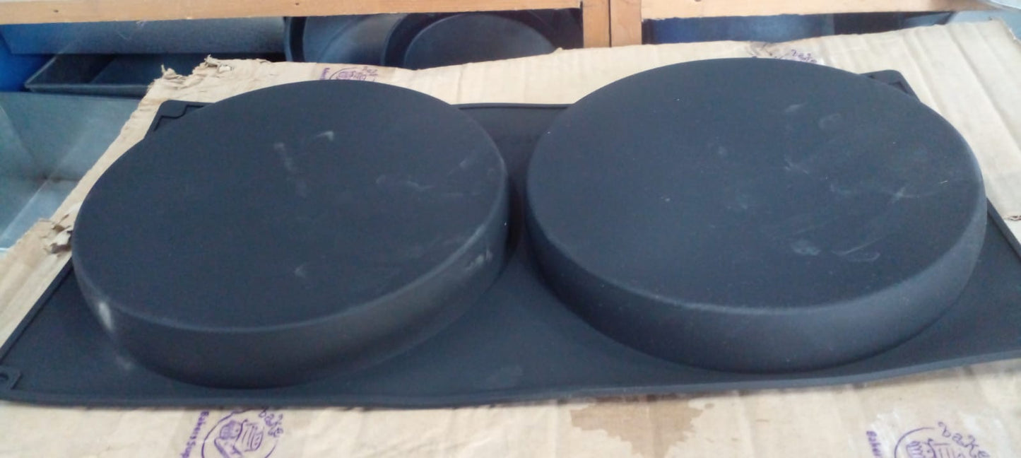 Silicone 2 Cavity Round Large Disk Mold