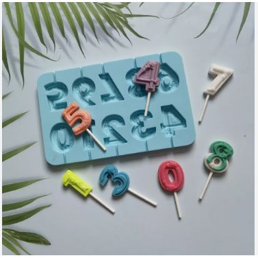 Silicon Number Lollipop Chocolate Mold