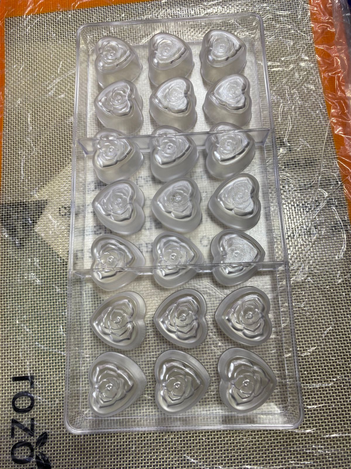 Rose Hearts Acrylic Chocolate Mold